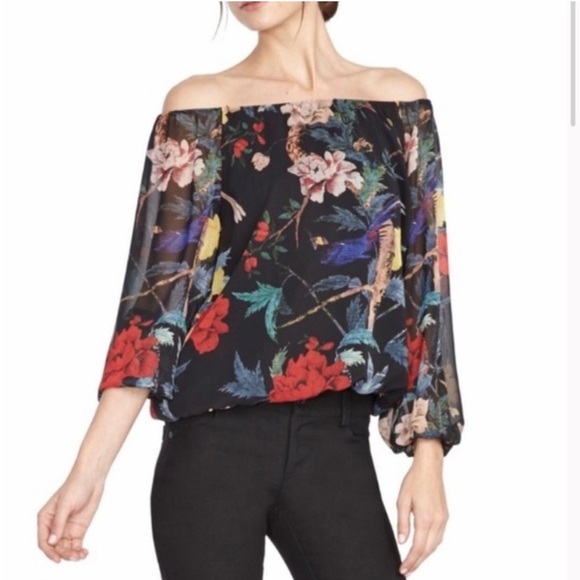 Alice + Olivia Alta Floral Print Blouse - Picture 1 of 6